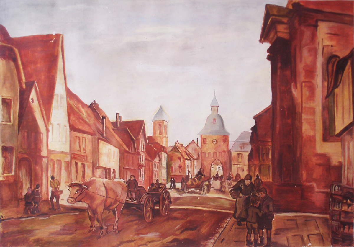 Street scene painting